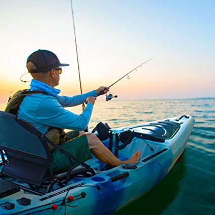 Man fishing from a pedal kayak